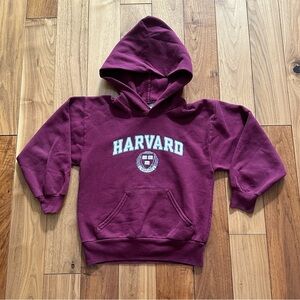 Harvard Kids Hoodie Sweatshirt Burgundy Hanes Size S (5–8) College Logo